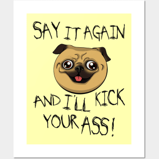 Crazy pug Posters and Art